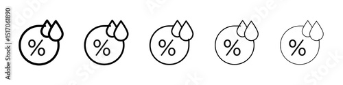 Humidity icon graphic set. trendy stroke line style