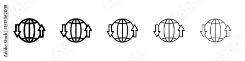 Import export icon graphic set. trendy stroke line style