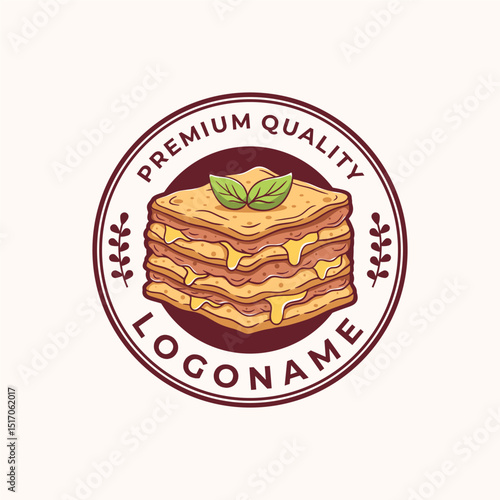 Lasagna logo template. suitable for restaurant, cafe and food industry