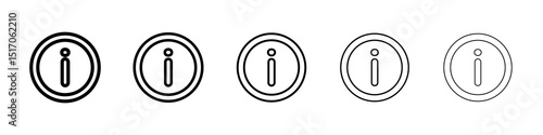 Information icon graphic set. trendy stroke line style
