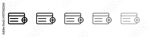 Insurance card icon graphic set. trendy stroke line style