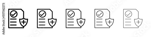 Insurance Claim icon graphic set. trendy stroke line style