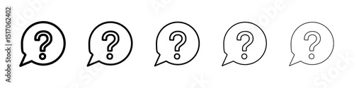 Interrogation icon graphic set. trendy stroke line style