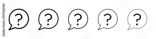 Interrogation icon graphic set. trendy stroke line style