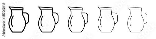 Jug icon graphic set. trendy stroke line style