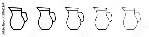 Jug icon graphic set. trendy stroke line style