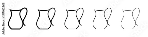 Jug icon graphic set. trendy stroke line style