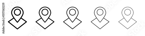 Land layer location icon graphic set. trendy stroke line style