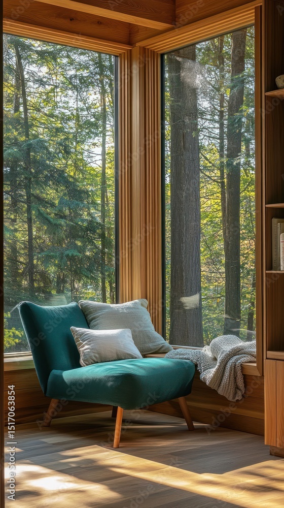 Fototapeta premium Cozy corner with forest view