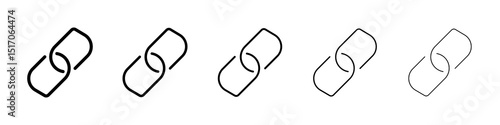 Link icon graphic set. trendy stroke line style