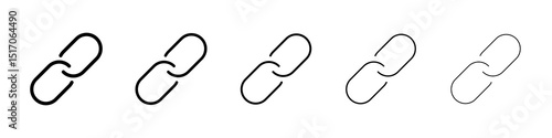 Link icon graphic set. trendy stroke line style