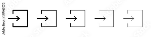 Log out icon graphic set. trendy stroke line style