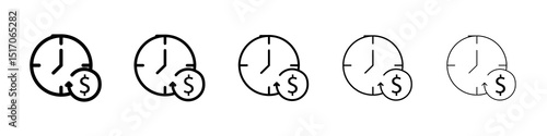 Long term investment icon graphic set. trendy stroke line style