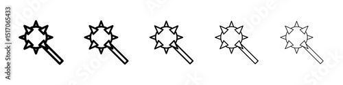 Mace icon graphic set. trendy stroke line style