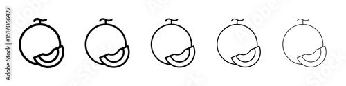 Melon icon graphic set. trendy stroke line style