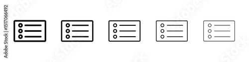Menu list button icon graphic set. trendy stroke line style
