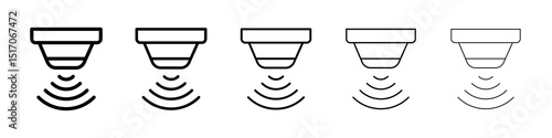 Motion sensor icon graphic set. trendy stroke line style