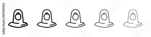 Muslim woman icon graphic set. trendy stroke line style