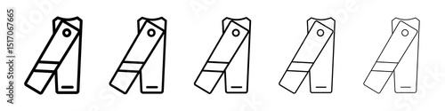 Nail clippers icon graphic set. trendy stroke line style