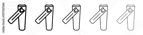 Nail clipper icon graphic set. trendy stroke line style