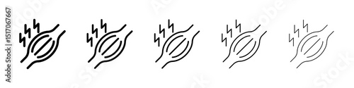 Myalgia icon graphic set. trendy stroke line style