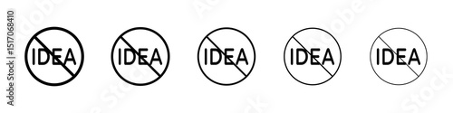 No Idea signs graphic set. trendy stroke line style