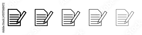 Note icon graphic set. trendy stroke line style