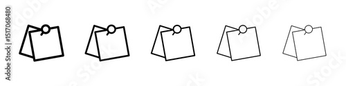 Note sticky icon graphic set. trendy stroke line style