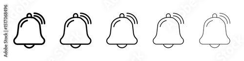 Notification icon graphic set. trendy stroke line style