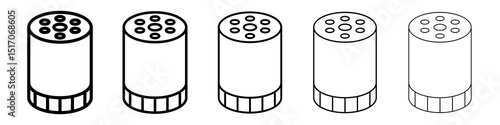 Oil filter icon graphic set. trendy stroke line style