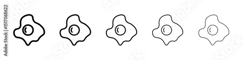 Omelet icon graphic set. trendy stroke line style