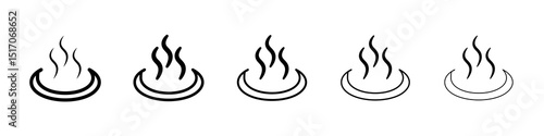 Onsen icon graphic set. trendy stroke line style