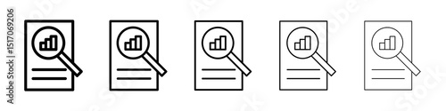 Overview icon graphic set. trendy stroke line style