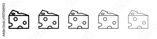 Parmesan icon graphic set. trendy stroke line style