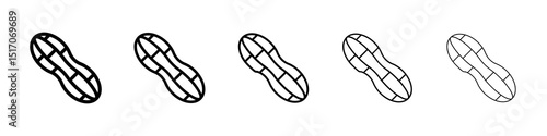 Peanut icon graphic set. trendy stroke line style