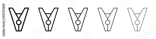 Peg icon graphic set. trendy stroke line style