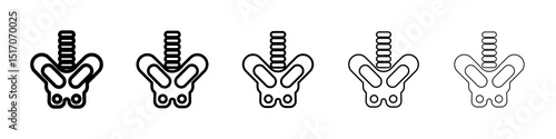 Pelvis icon graphic set. trendy stroke line style