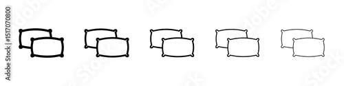 Pillow icon graphic set. trendy stroke line style