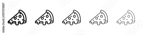 Pizza icon graphic set. trendy stroke line style