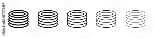 Plates icon graphic set. trendy stroke line style