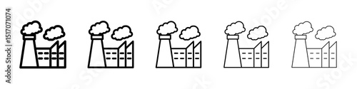 Pollution icon graphic set. trendy stroke line style