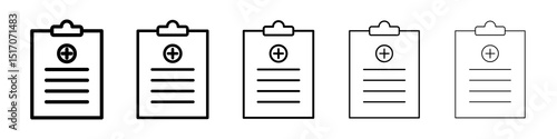 Prescription icon graphic set. trendy stroke line style