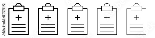Prescription icon graphic set. trendy stroke line style