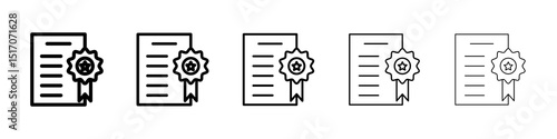 Qualification icon graphic set. trendy stroke line style