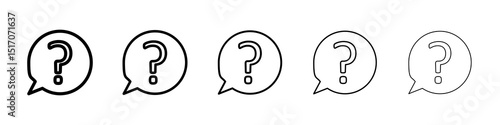Question icon graphic set. trendy stroke line style