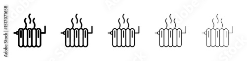 Radiator icon graphic set. trendy stroke line style