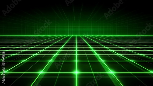 Futuristic green grid