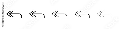 Reply icon graphic set. trendy stroke line style