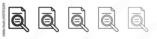 Research icon graphic set. trendy stroke line style