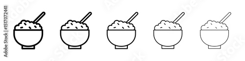 Rise Bowl icon graphic set. trendy stroke line style